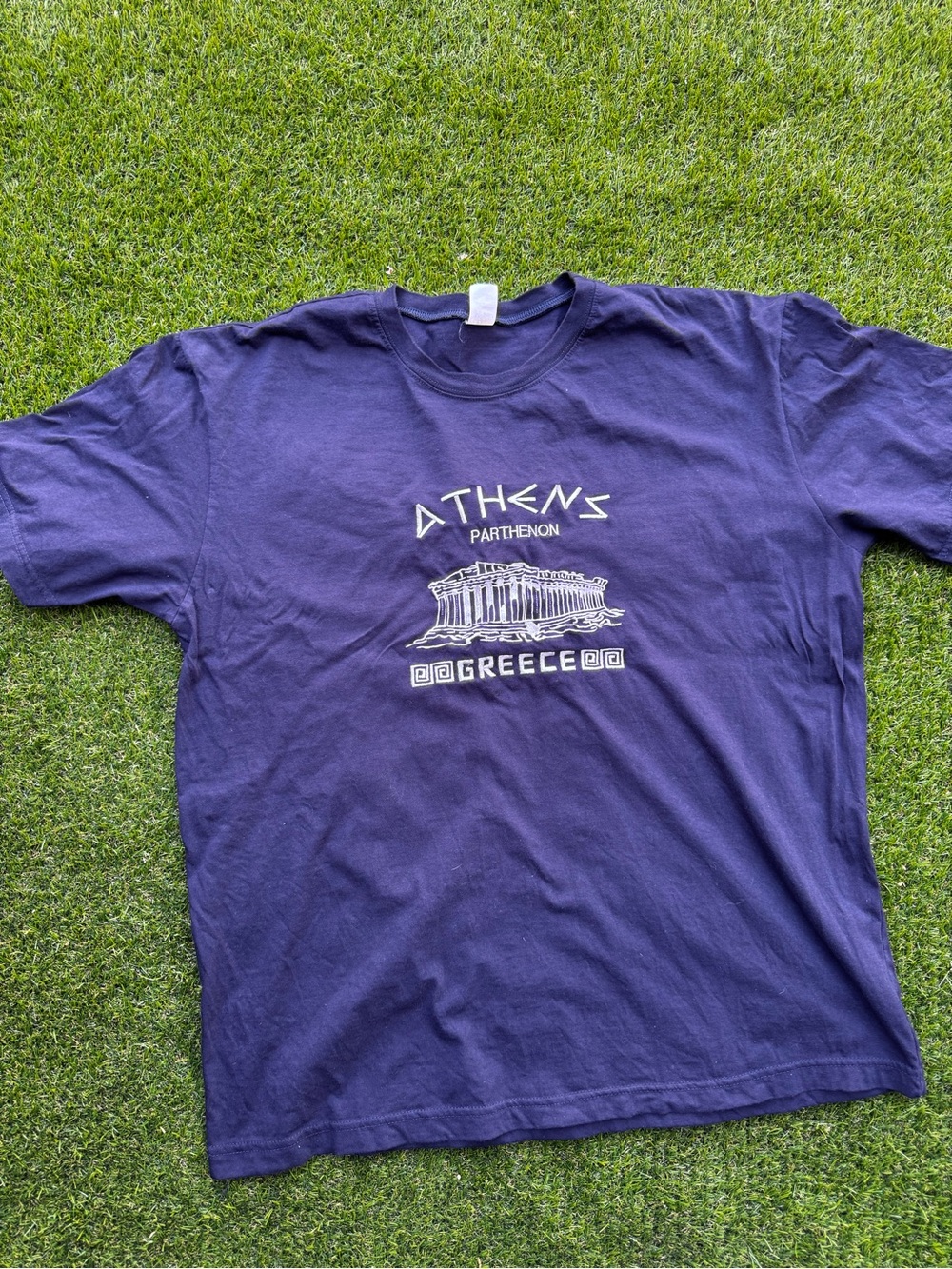 Athens Parthenon Graphic Tee - Navy